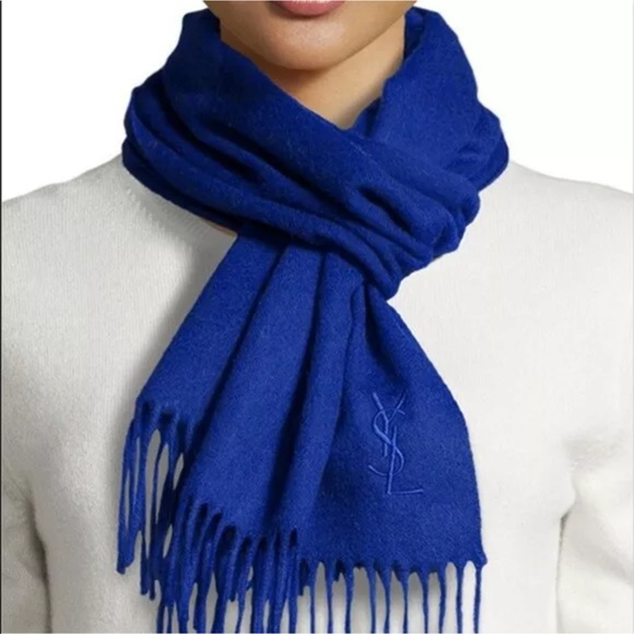 Yves Saint Laurent Accessories - YSL Wool Dazzle Blue Scarf - BNWT